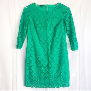 Talbots 3/4 Length Sleeve Green Career Dress (8)